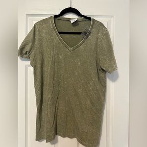 NWT-Like love bleach splattered v-neck t-shirt.  Size Large.